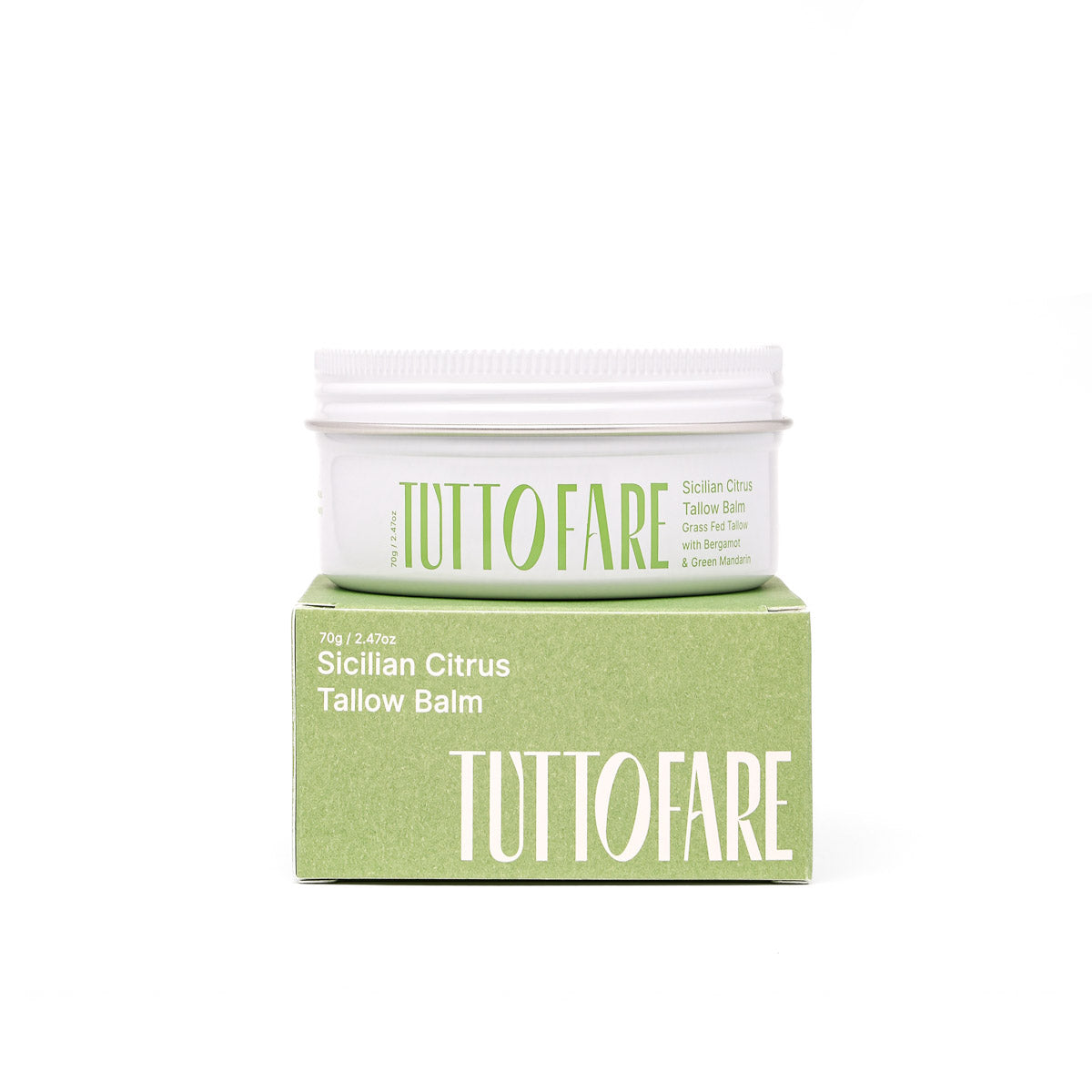 TUTTOFARE Sicilian Citrus Tallow Balm with Australian grass fed and grass finished beef tallow - daily face moisturiser for hydration