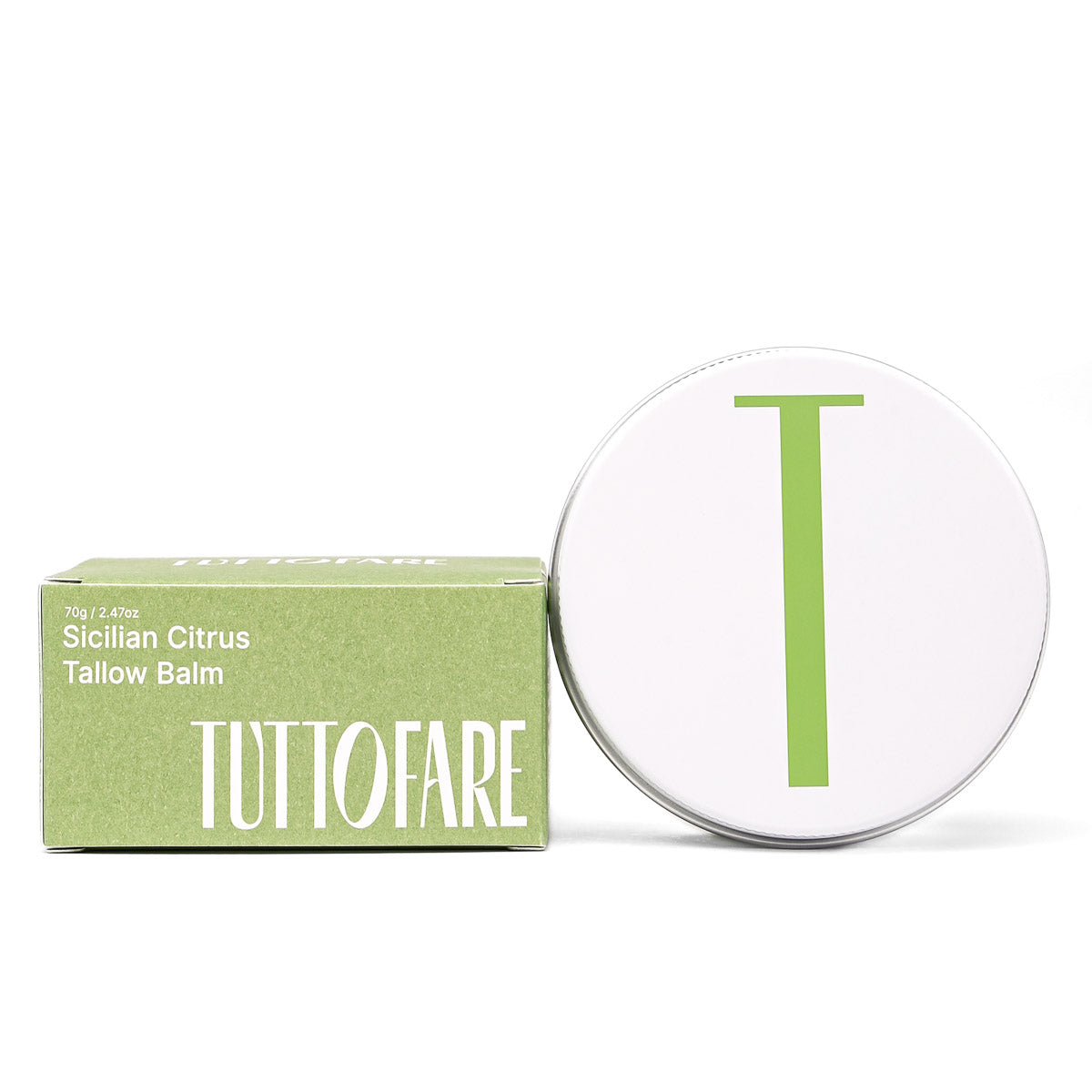 TUTTOFARE Sicilian Citrus Tallow Balm with Australian grass fed and grass finished beef tallow, green mandarin and orange bergamot